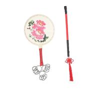 TOYANDONA 1 Set Sheepskin Jingxi Hand Drum Drumstick Traditional Percussion Instrument Portable Drum for Adults Great for Bands Parties and Dance Events