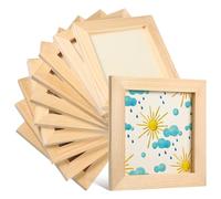 TOYANDONA 10 Pack Wooden Picture Frames for Crafts, 4. 72" Photos Diy Wood Frames for Crafting,unfinished Standing Photo Diy Wood Decorate for Birthday Party Halloween Gifts