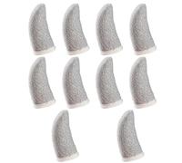 TOYANDONA 10 Pcs Breathable Finger Sleeves Silver Fiber Anti-sweat | Elastic Fit, Touchscreen Use for Moving, Casting, Dragging and Opening, White with Yellow Edge Design