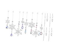 TOYANDONA 10 Pcs Crystal Snowflake Hanging Ornaments Christmas Tree Decorations Window and Garden Sun Catcher Chic Holiday Hanging Adornments for Party