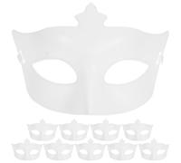 TOYANDONA 10 Pcs DIY Blank Half Face Masks for Masquerade and Cosplay Party, Portable Plastic Half Facial Masks with Plain Surface for Custom Decoration