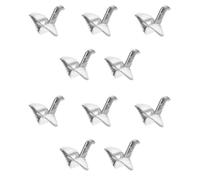 TOYANDONA 10 Pcs DIY Hairpin Charms in Silver Copper Paper Crane Shape, Lightweight and Unique Design for Crafts Making and Embellish Costumes