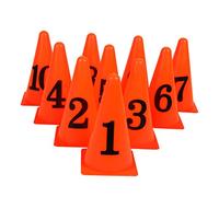TOYANDONA 10 Pcs PE Football Marker Cones with Numbers for Training and Obstacle Courses Bright Orange Sign Barrels for Soccer Basketball Tennis Field Practice and Sports Drills