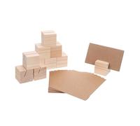 TOYANDONA 10 Set Rustic Square Wooden Place Card Holders for Weddings and Parties Natural Bark Table Number Stands Multiuse Memo and Photo Display for Banquets and Restaurants