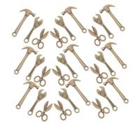 TOYANDONA 10 Sets Miniature Alloy Tool Ornaments for Dollhouse Realistic Mini Wrench Hammer Scissors for Hobbyists Compact Portable Accessories for Dollhouse Decoration and Repair