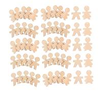 TOYANDONA 100PCS Boy and Girl Wooden Cutouts for DIY Crafts Unfinished Blank People Shapes Friendly Wood Slices for Creative Home and School Art Projects