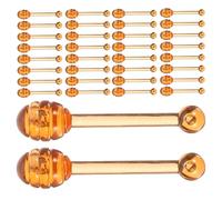 TOYANDONA 100pcs Brown Plastic Lip Balm Applicator Spoons with Mini Cosmetic Jar Spatulas, Portable and Resistant to Bending and Breaking, for Home and Beauty Salons Use