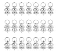 TOYANDONA 100pcs Christmas Ornament Hanger Caps, Plastic Glass Baubles Caps | Xmas Tree Top Hat Covers, DIY Christmas Craft Hanging Supplies for Holiday Decor, Silver