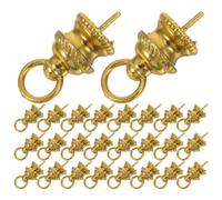 TOYANDONA 100pcs Christmas Ornament Hanger Caps, Plastic Glass Baubles Caps | Xmas Tree Top Hat Covers, DIY Christmas Craft Hanging Supplies for Holiday Decor, Golden