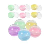 TOYANDONA 100pcs Macaron Color Semi-translucent Round Plastic Bulk Empty Clear Containers for DIY Crafts Party Favors Vending Machine Fillable