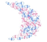 TOYANDONA 100pcs Mini Acrylic Nipple Pacifiers Newborn Shower Props Decorations for Gender Neutral Shower Party Table Favors