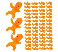 TOYANDONA 100pcs Mini Plastic Boy Girl Figurines for Shower Party Favors Ice Cube Game Decorations Charming Cake Toppers Unique Gift Keepsakes Orange