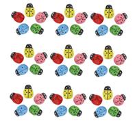 TOYANDONA 100pcs Mini Wooden Ladybugs Adhesive Stickers Garden Landscape Decor for Crafts Micro Landscape Photography Props Durable Wood Embellishments