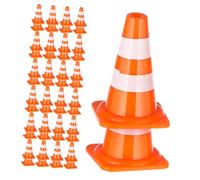 TOYANDONA 100pcs Miniature Traffic Cones Roadblocks Pretend Play Traffic Signs for Sand Table Engineering Construction Educational Interactive