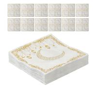 TOYANDONA 100pcs Moon-Print Dinner Hand Napkins for Party Ramadan Engagement Festive Small Moon Paper Napkins for Christmas Wedding Decoration