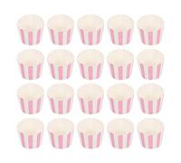TOYANDONA 100Pcs Pink Small Striped Muffin Cups High Temperature Resistant Disposable Paper Baking Cups Decorative DIY Cake Holders for Parties and Cake Shops