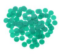 TOYANDONA 100pcs Plastic Bingo Chips Markers Double-sided Counting Tokens Solid Grass Green Color Game Accessories for Bingo Party and Educational Use