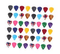 TOYANDONA 100pcs Plastic Pick Guitar Pick Ukulele Replacement Celluloid for Acoustic Guitar Use at Music Practice Performance Random Color