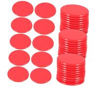 TOYANDONA 100pcs Red Bingo Chips Counting Tokens for Bingo Games and Gambling Smooth Edges Counters for Math Learning and Party Use