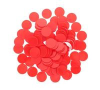 TOYANDONA 100pcs Reward Coin Transparent Educational Preschool Small Kindergarten Counting Discs Markers Chips for Counters Denominations Mini Game Learn Playing Jumbo Red Abs