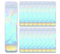 TOYANDONA 100pcs Sample Packing Bags Long & Resealable Foil Pouch Sample Bag Great for Makeup Brushes Pen Favor Storage (8.66x2.16 Inch)