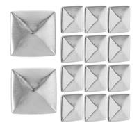 TOYANDONA 100pcs Square Rivets, 0. 35in Silver Studs for Clothing,Copper Flat Back Pyramid Studs Flat Back, DIY Accessories for Clothing Bags Leather Shoes Jewelry Crafts