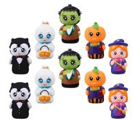 TOYANDONA 10pack Halloween Finger Puppet Set, Soft Rubber Cartoon/vampire/witch/pumpkin/ghost Finger Toys, Kids Party Favors, Trick Or Treat Goodie Bag Fillers