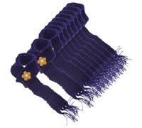 TOYANDONA 10pcs Adjustable Mini Cotton Doll Scarf Soft Knit Tiny Accessories for DIY Crafts Party Favors and Decoration in Navy Blue