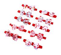 TOYANDONA 10Pcs Adjustable Pet Bow Tie Collar Set Valentine'S Day Mixed Patterns Cat and Dog Necklaces Romantic Heart-Shaped Accessories for Pets
