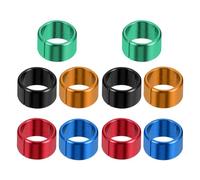 TOYANDONA 10pcs Aluminium Pigeon Leg Bands Split Rings for Racing Dove Identification with Color-Coded Blue, Green, Orange, Black, Red - Small Poultry Foot Tags for Chick and Parakeet