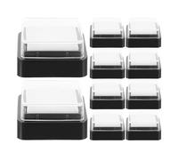 TOYANDONA 10Pcs Blank Ink Pads 1.30X1.26X0.67In Diy Empty Stamp Pads Refillable Fingerprint Inkpads for Crafts School Office Use