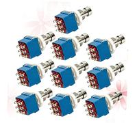 TOYANDONA 10pcs Blue 3pdt Guitar Effects Pedal Foot Switch True Bypass Metal Button for Electric Guitar