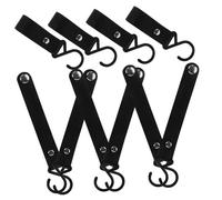 TOYANDONA 10Pcs Camping Hooks with Heavy Duty PU Leather Straps Multi Use Pot and Pan Hangers for Outdoor Cooking Durable Hooks for Camping Hiking Picnic and Barbecue Accessories