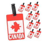 TOYANDONA 10pcs Canada Flag Luggage Tags National Flag Design Quick Recognition Suitcase Id Labels Versatile Bag Identification Tags for Travel Work Key Holders