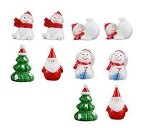 TOYANDONA 10pcs Christmas snowman miniature Snowman Miniature Ornaments christmas buttons flatback doll house decoration mini ornaments Synthetic resin animal baby