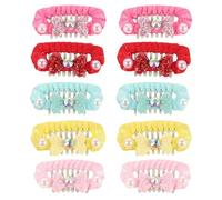 TOYANDONA 10pcs Colorful Pet Hair Clip Set, Snap Pin Puppy Hair Bows, Polyester & Plastic Material, Cute Pet Grooming Clips, Dog Bow Barrettes For Parties And Daily Wear