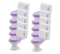 TOYANDONA 10pcs Dollhouse Mini Toilet Realistic Tiny Bathroom Accessories Plastic Dollhouse Furniture for Creative Role-play and Micro Landscape Bathroom Scenes