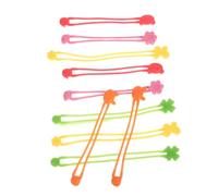 TOYANDONA 10pcs Elastic Silicone Bands Multifunctional Stretchy Tie Up Bands for Kitchen Vegetable Binding Food Pouch Sealing USB Cable Organizing and Straps