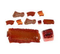 TOYANDONA 10pcs Fake Pork Ribs Simulation Food Model Realistic Cooked Roast Meat Play Kitchen Home Decor Photo Props for Culinary Teaching and Party Display