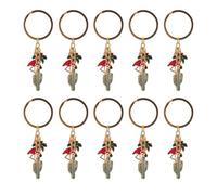 TOYANDONA 10pcs Flamingo Cactus Palm Tree Keyring Pack Metal Keychains Summer Party Favour Bag Charms for Hawaiian Events