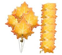 TOYANDONA 10pcs Foil Maple Leaf Balloons Thanksgiving Party Decorations Fall Theme Party Favors Autumn Shaped Balloon Ornaments for Photo Props
