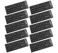 TOYANDONA 10pcs Foreign Language Keyboard Stickers for Laptop with White Pvc Material, Replacement Keyboard Skin to Update Worn-out Letter Keys and Language Self-learning, for Computer