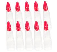 TOYANDONA 10pcs Glow Dark Fake Nails Halloween Witch Fingernail Covers Cosplay Props Dark Fingers Gag Party Favors Witches Nails