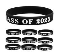 TOYANDONA 10Pcs Graduation Party Silicone Wristbands Class of Theme Comfortable Fit for Men Women Teens Bulk Rubber Bracelets for Event Favors Resilient Fun Party