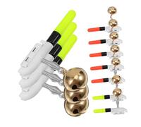 TOYANDONA 10Pcs LED Fishing Rod Bite Alarm Lights with Bell Night Glow Stick Indicators for Carp and Coarse Fishing Red Green Warning Signals Easy Clip