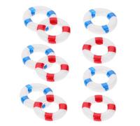 TOYANDONA 10pcs Life Ring Decorations, Micro Landscape Swim Ring Buoy Decor Mediterranean Style for Home Party DIY Crafts (Random Color)