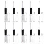 TOYANDONA 10pcs Lip Gloss Tube 4ml Double Head Plastic Cosmetic Vial with Rubber Stopper for DIY Lip Gloss Samples Eyeliner Beginners Daily Use Black