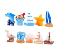 TOYANDONA 10pcs Marine Style Mini Scene Decorations Micro Landscape Ornaments for Bonsai and Flower Pot Garden Decor Mediterranean Coastal Outdoor Statues Set