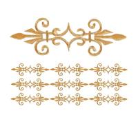 TOYANDONA 10Pcs Metallic Gold Flower Embroidered Iron on Patches - Floral Applique for Stage Costume, Vintage Dress Decoration, DIY Sewing and Clothing Repair