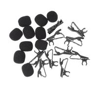 TOYANDONA 10pcs Microphone Lapel Tie Clips Black Foam Covers Universal Mini Iron Lavalier Mic Clip Set for Presentation and Recording